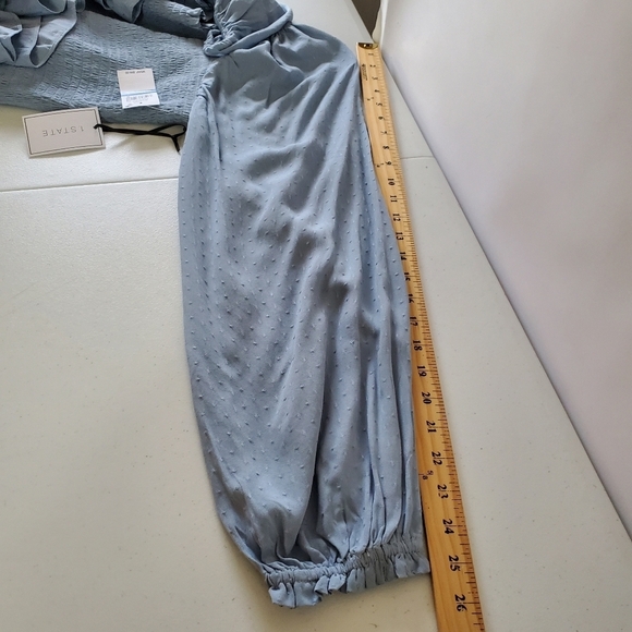 NWT Smocked Bodice Ruffle Hem Dress Size XL Puff Sleeve Square Neck Coquette - Picture 9 of 15